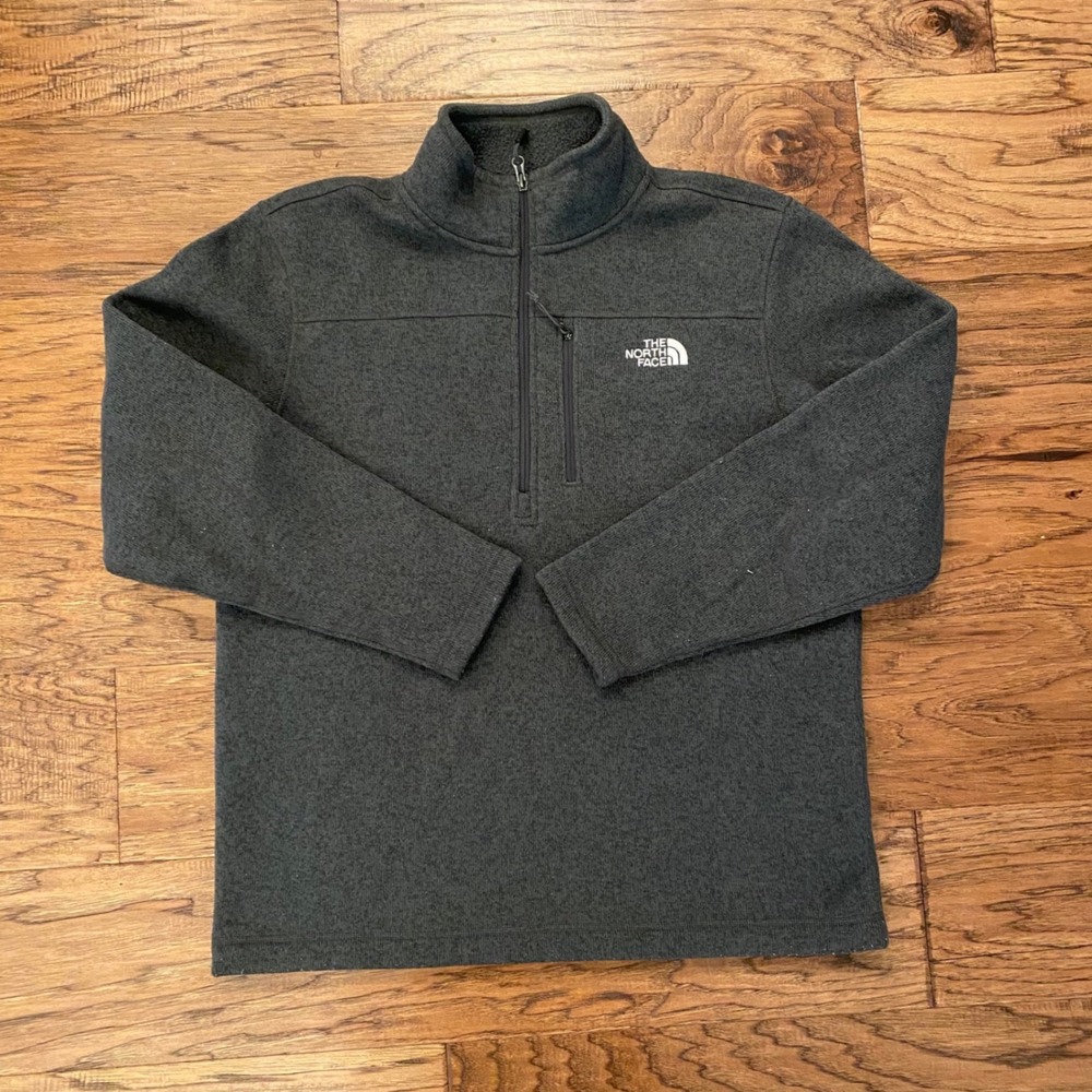 The North Face Gordon Lyons Quarter Zip Pullover Mens Large Gray Fleece Jacket